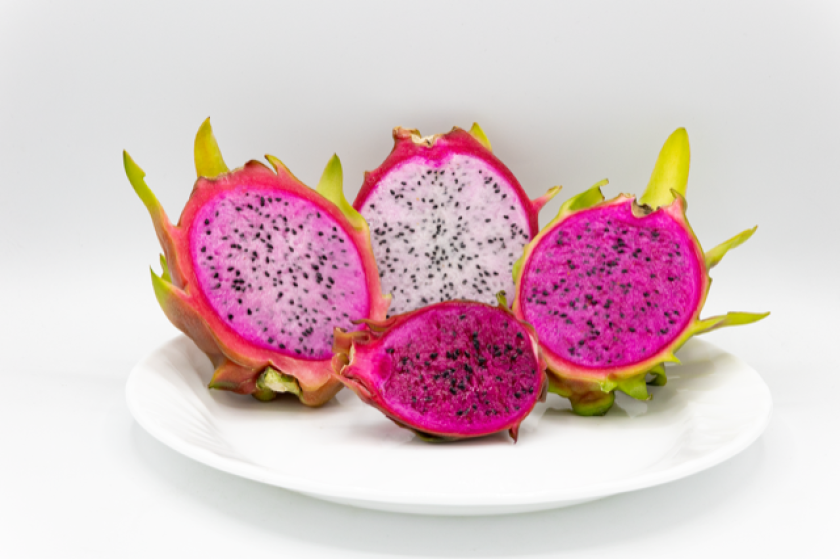 Assorted varieties of dragon fruit, each with their own unique colors.