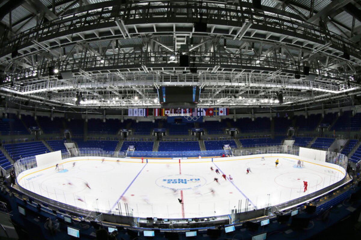 A view of the Shayba Arena in Sochi, Russia, which will play host to Olympic hockey during the 2014 Winter Olympic Games.