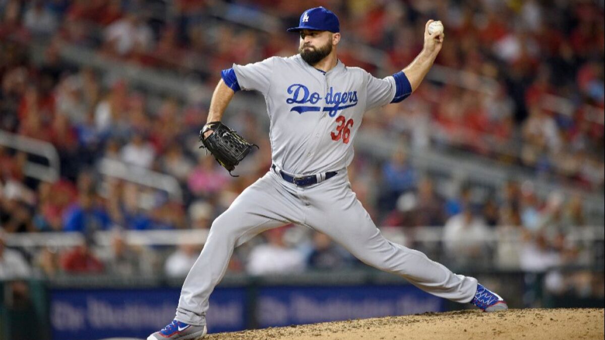 Dodgers reliever Adam Liberatore is put on the disabled list because of left elbow inflammation.