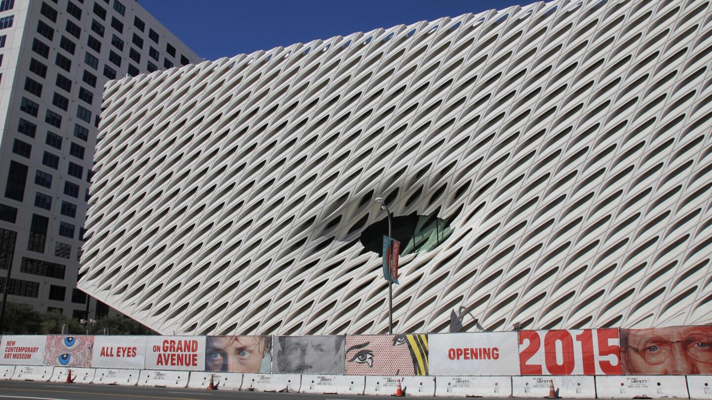 The circular form in the middle of the Broad museum is known as the "oculus," but it's also acquired all manner of unprintable nicknames. Whatever you call it, let's hope Eli Broad is powerful enough to get that street lamp removed, because it's kind of killing the aesthetic.