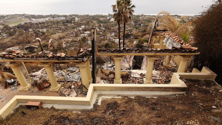 One of several homes on Horizon Drive in the Malibu Park area that was destroyed by last month's Woolsey fire.