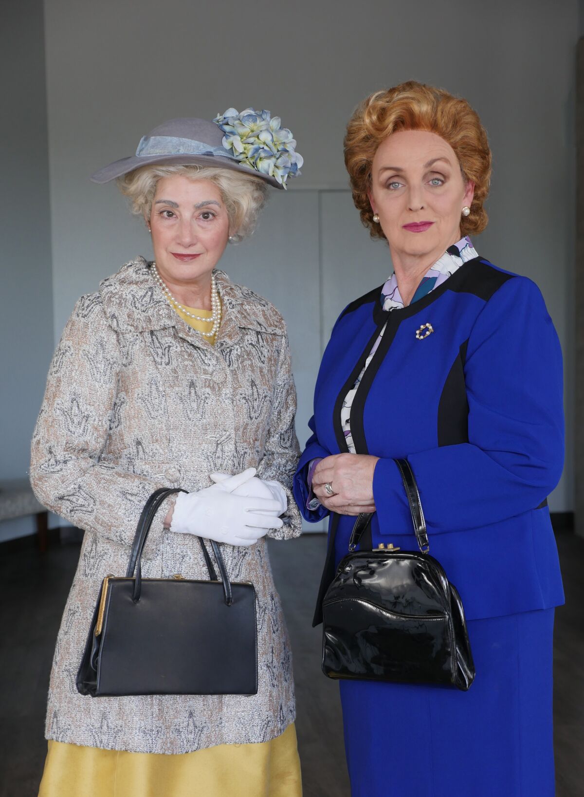 Sandy Campbell (left) and Linda Libby star in Moxie Theatre's "Handbagged."