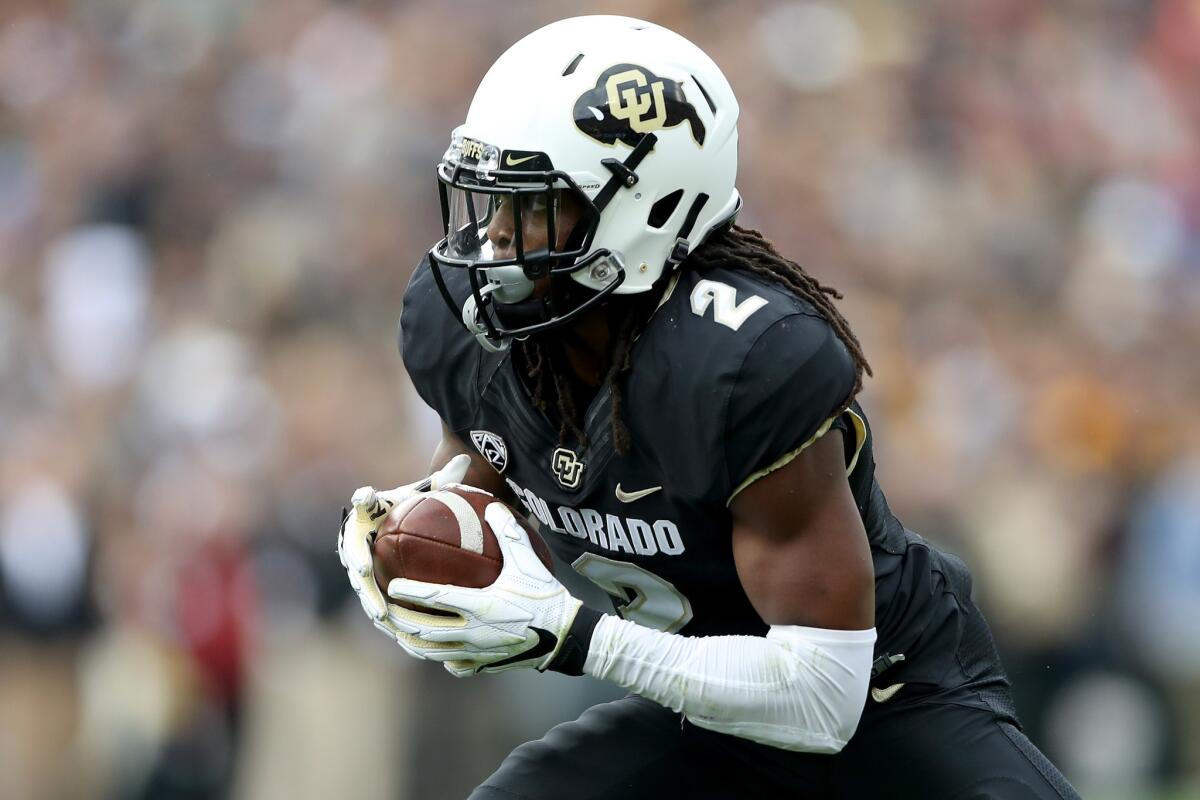 Colorado's Laviska Shenault Jr. carries the ball against Arizona State.