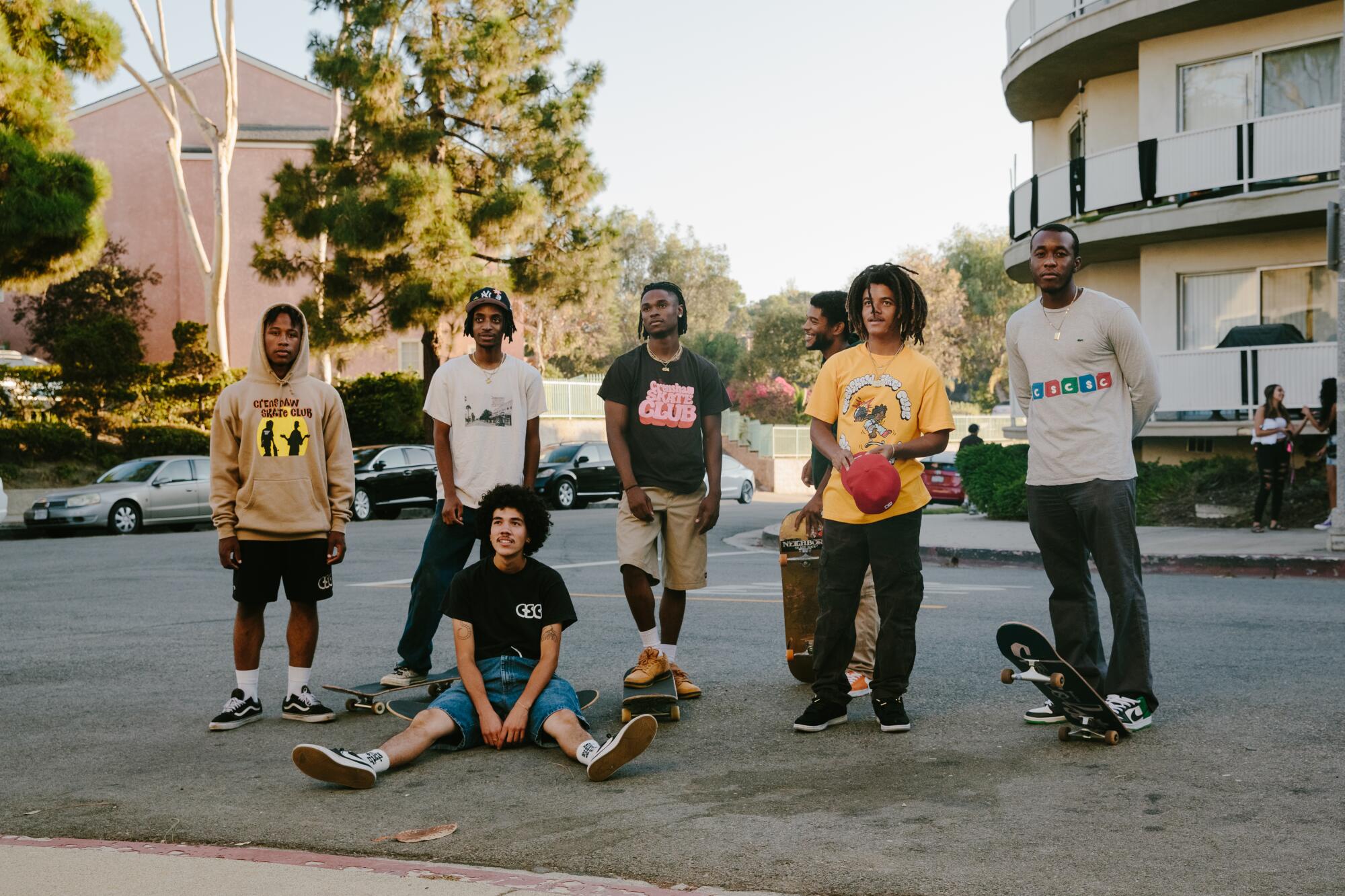 From left to right: Dylan Major, Brandon Burrell, Jon Alamilla, Jalen Frey, Brandon DeCoud, Tobias McIntosh, and Erei Reyes