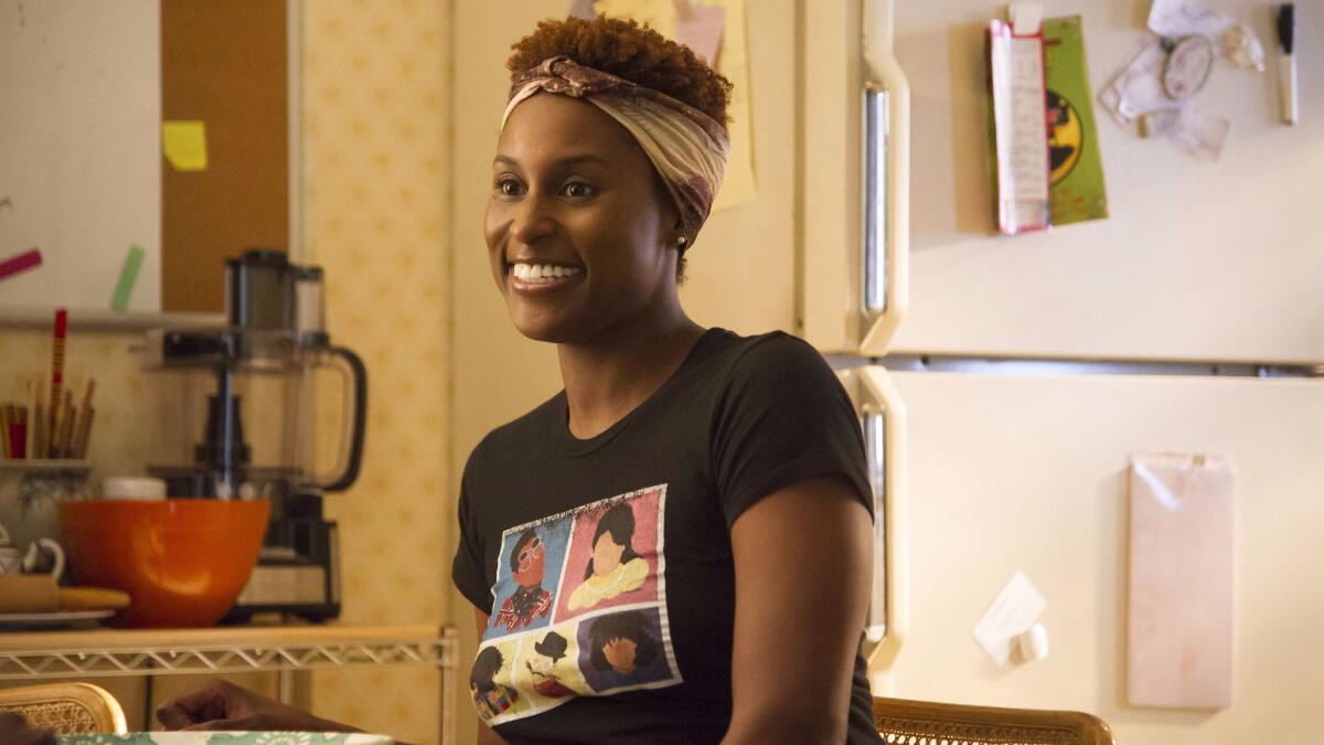 Issa Rae in a kitchen on "Insecure"