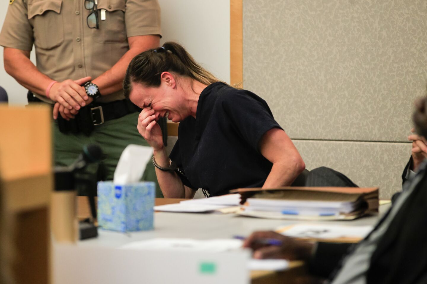 Diana Lovejoy cries during her sentencing.