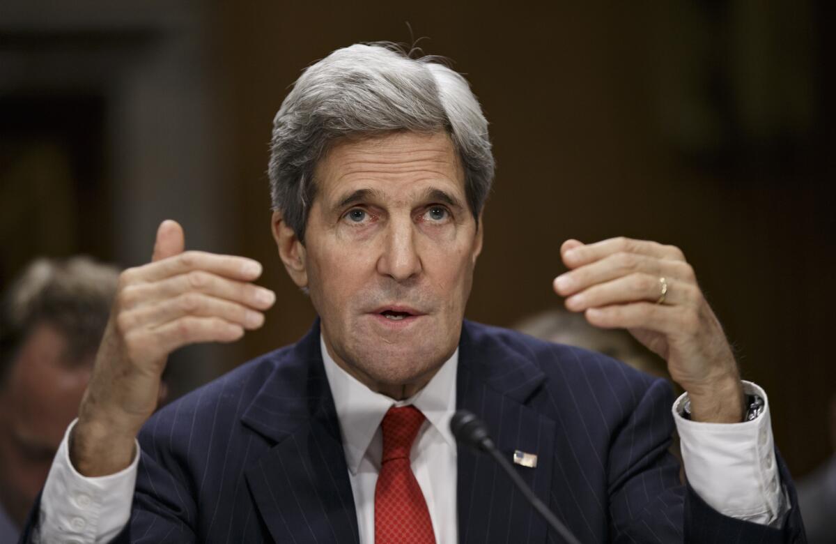 Secretary of State John F. Kerry appears before the Senate Foreign Relations Committee to discuss his budget and the status of diplomatic hot spots.