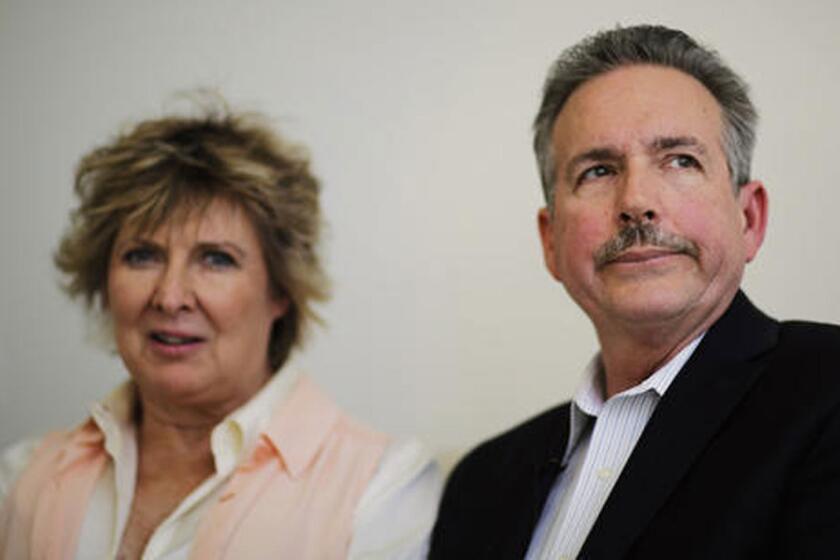 Richard Jones and wife Elizabeth at their attorney's Atlanta office while talking about their daughter Sarah Jones, the 27-year-old camera assistant killed Feb. 20 by a freight train while filming a movie in southeast Georgia.