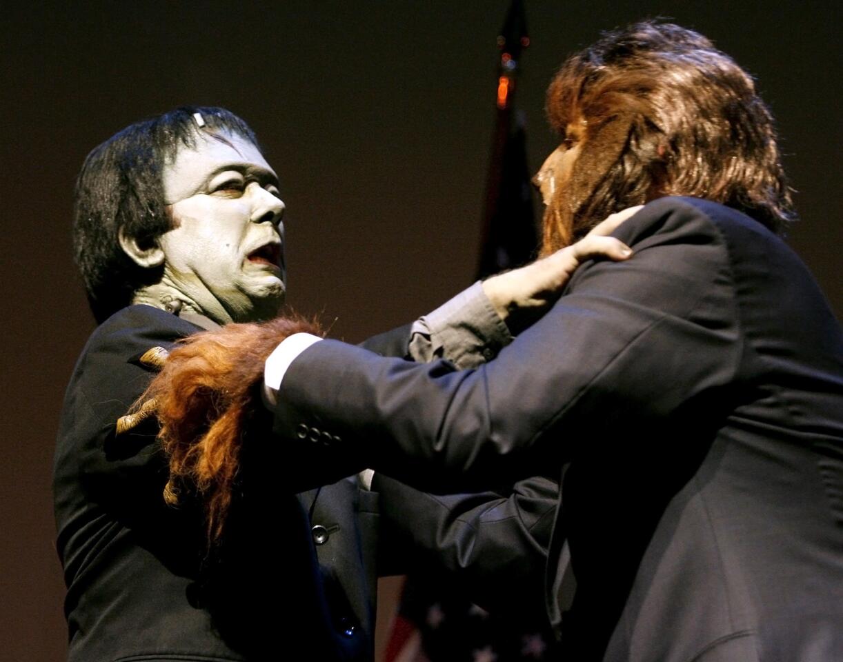 Photo Gallery: Frankenstein vs. Wolf Man in debate