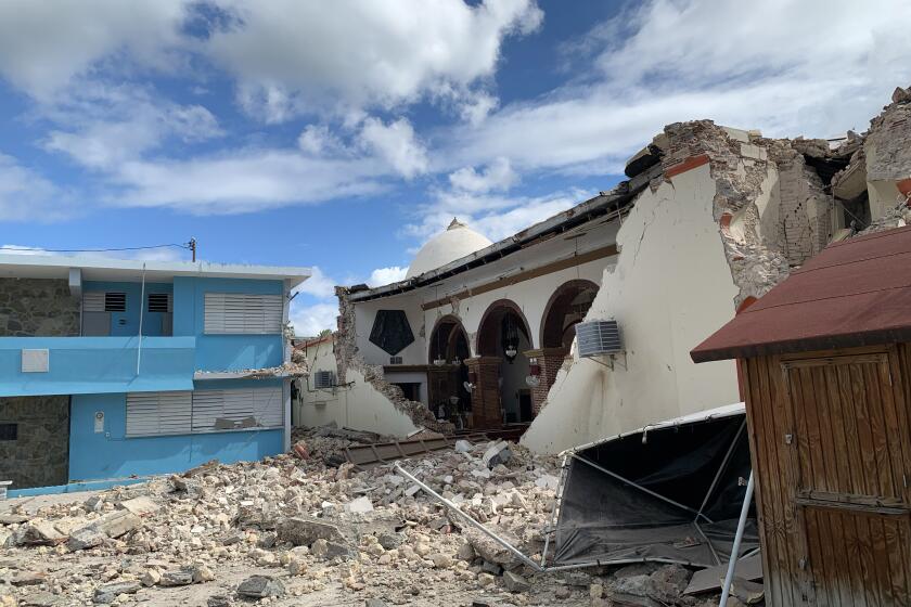 Parroquia Inmaculada Concepción church was heavily damaged after a 6.4 earthquake hit just south of the island in Guayanilla, Puerto Rico.