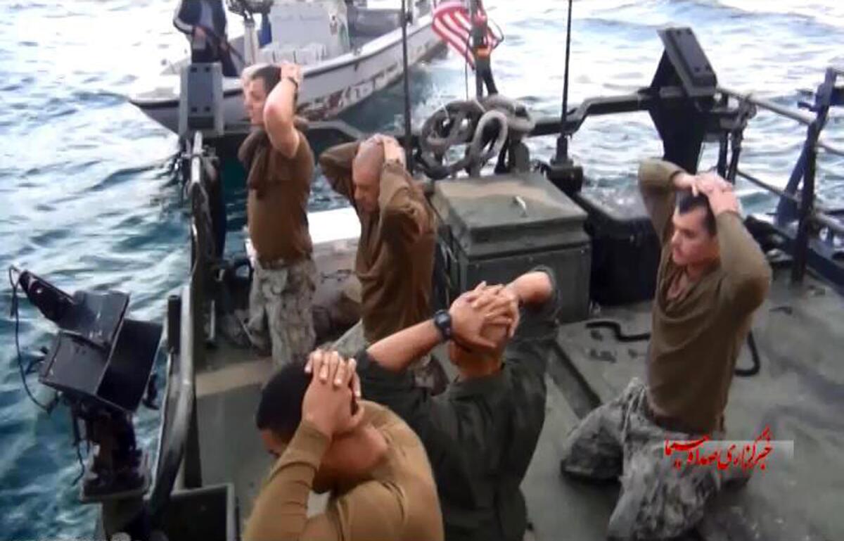 U.S. Navy sailors detained by Iran after their two small boats allegedly drifted into Iranian territorial waters.