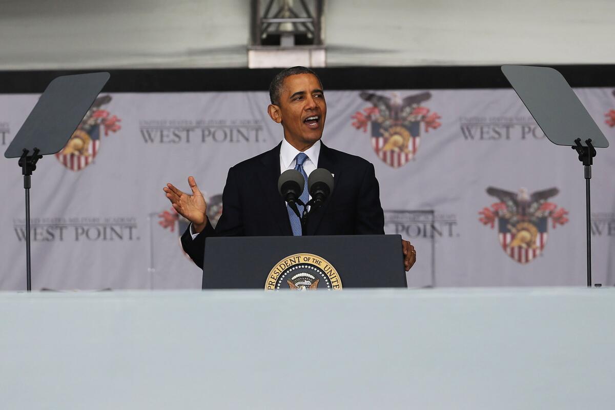 President Obama gives the commencement address at West Point on Wednesday.