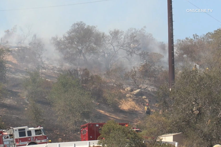 Poway fire crews responded to a brush fire