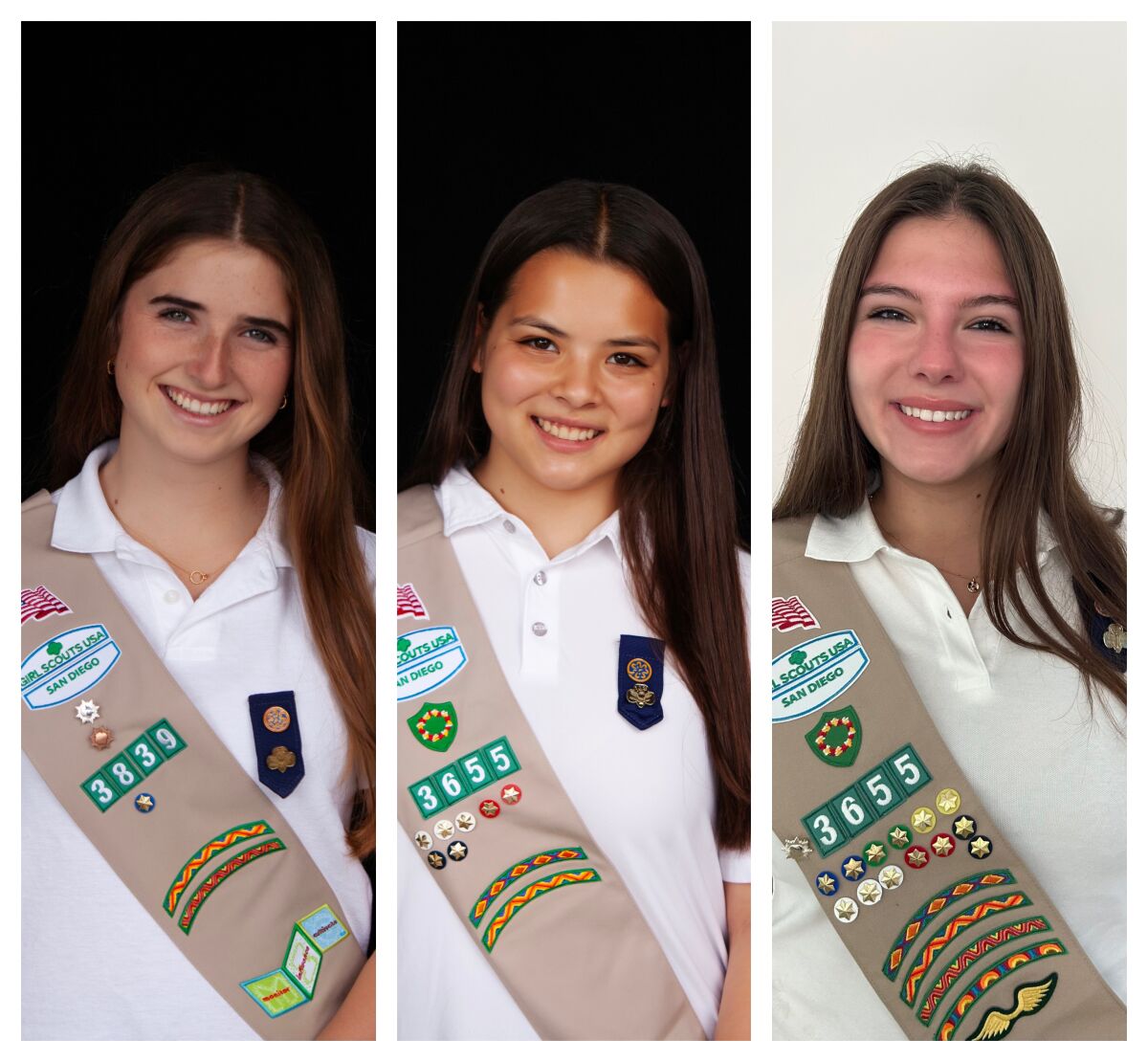 La Jolla High seniors Ashlyn Brunette, Sophie Hochberg and Samantha Ponticello recently achieved the Girl Scout Gold Award.