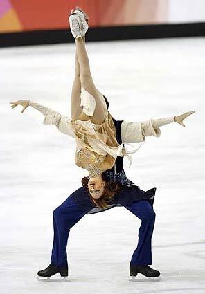 Israel's Galit Chait and Sergei Sakhnovski compete Monday night during the Ice Dancing competition.