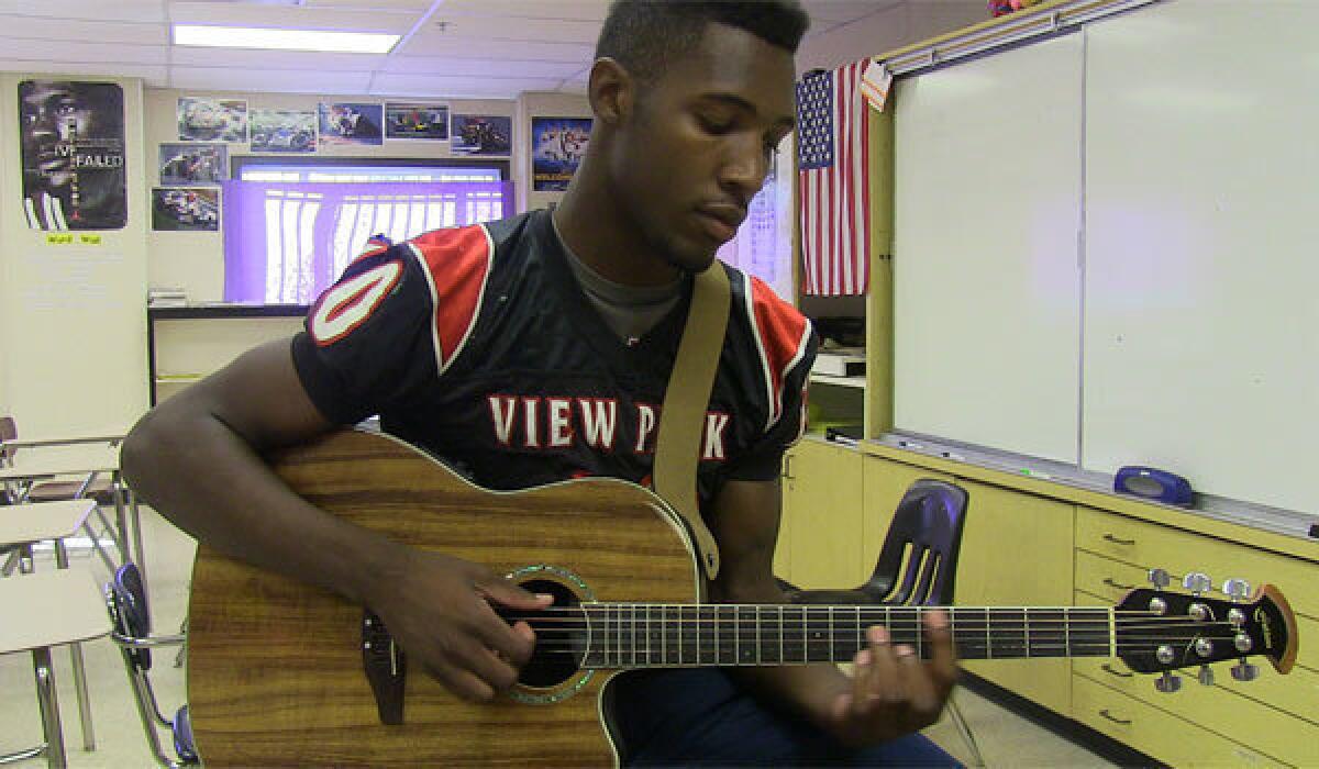 Cameron Griffin, a linebacker from View Park Prep, also plays running back -- and guitar. He could do all three at UCLA.