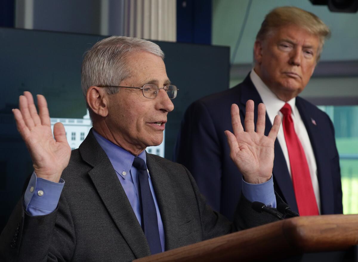 Dr. Anthony Fauci speaks at White House briefing with President Trump