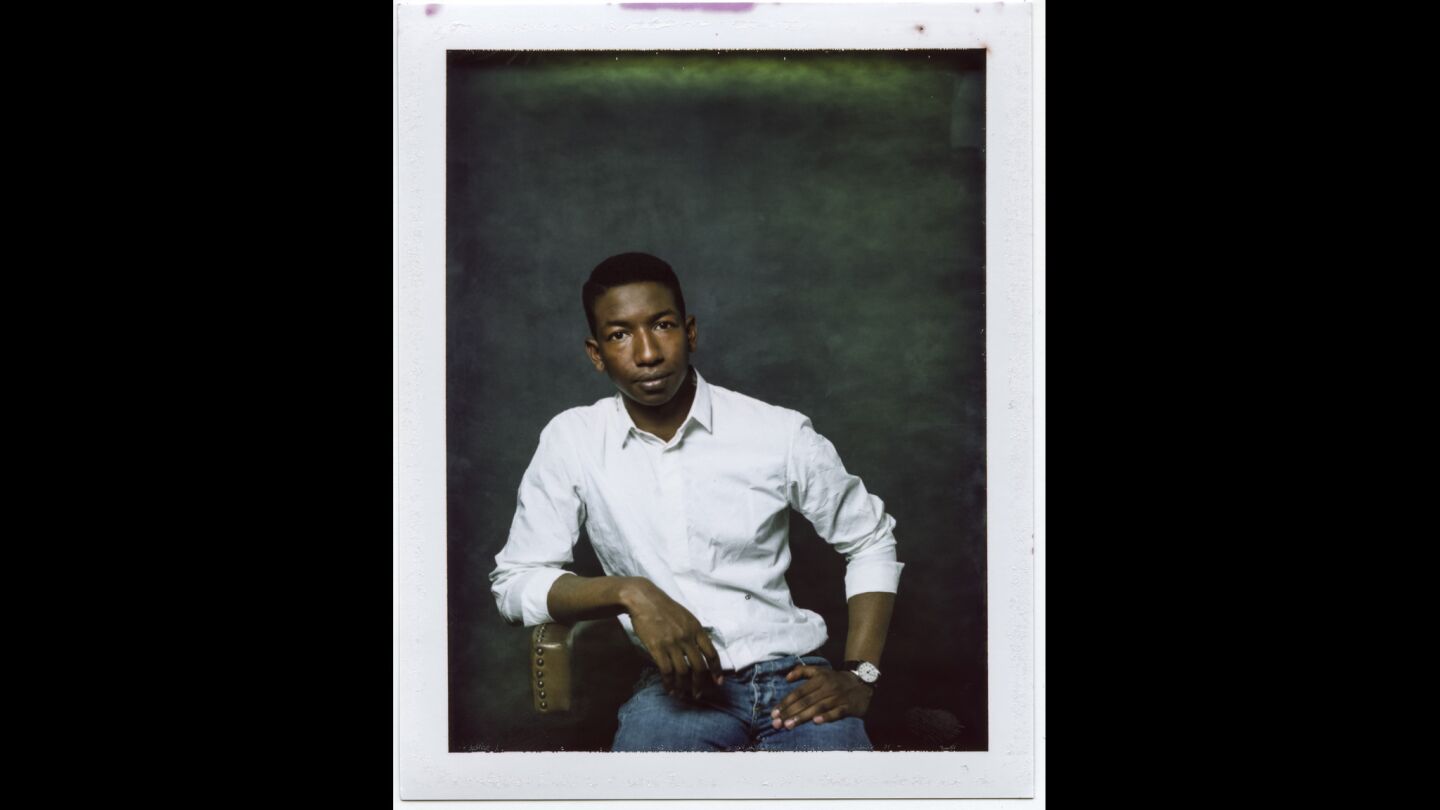 An instant print portrait of actor Mamoudou Athie, from the film "Unicorn Store.”