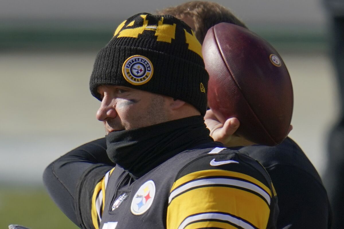 Pittsburgh Steelers quarterback Ben Roethlisberger warms up before an NFL football game against the Indianapolis Colts, Sunday, Dec. 27, 2020, in Pittsburgh. (AP Photo/Gene J. Puskar)