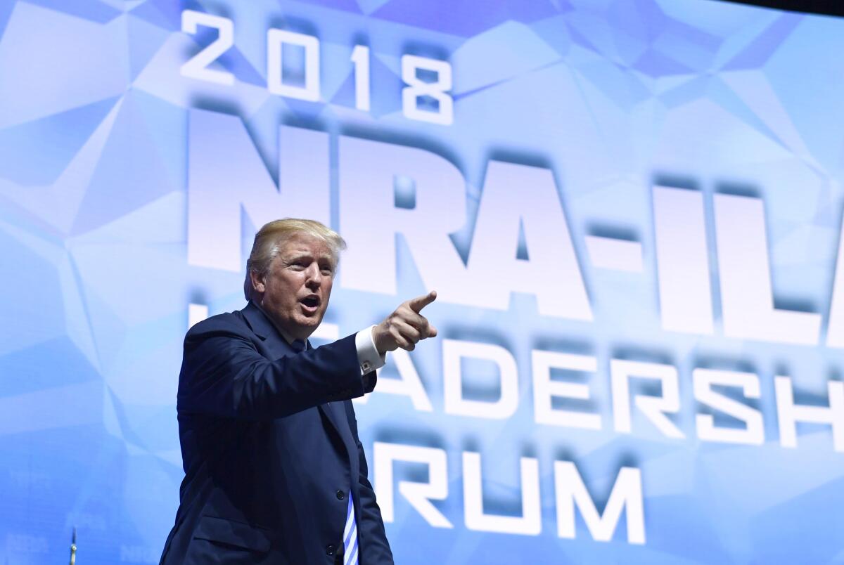 President   Trump speaks at the National Rifle Assn. convention in Dallas