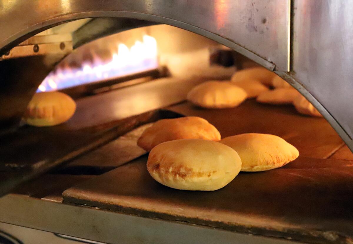 Fresh baked pita bread is baked at the Desert Moon Grill.