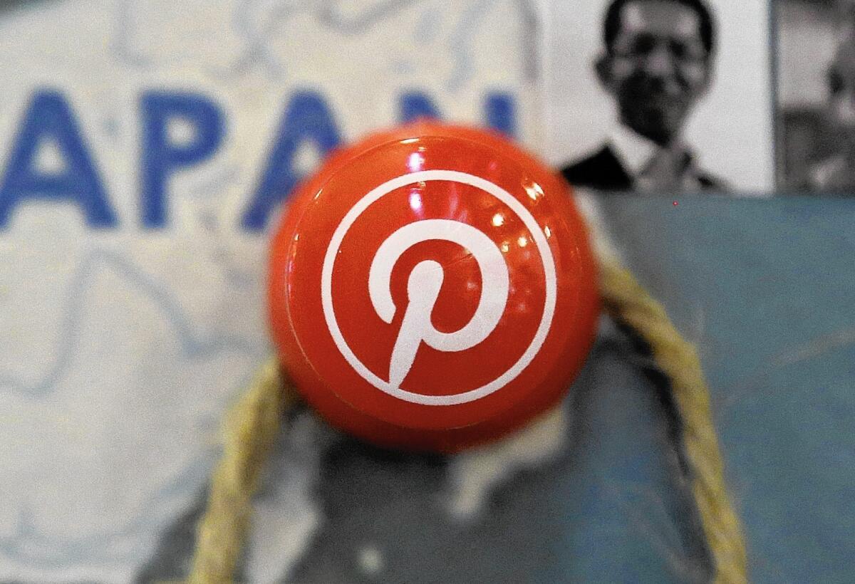 A pin signifies Pinterest's Japan offices on a map at the company's headquarters in San Francisco.