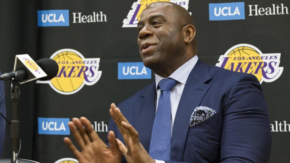 Magic Johnson has been Lakers' president of basketball operations since February 2017.