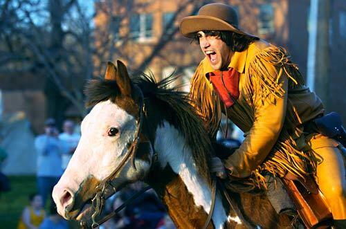 At the April 2010 festivities surrounding the 150th anniversary of the Pony Express in St. Joseph, Mo., Justin Rother portrays Johnny Fry, reputed to be the Express' first westbound rider.