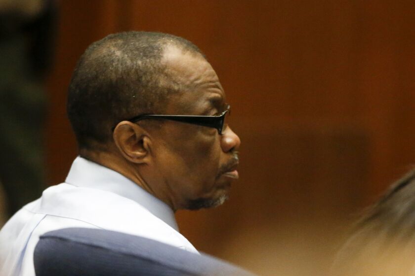 Lonnie Franklin Jr., who has been convicted of 10 murders in the "Grim Sleeper" serial killer case, appears in court during his trial in Los Angeles.