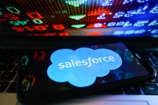 POLAND - 2024/01/30: In this photo illustration, a Salesforce logo is displayed on a smartphone.