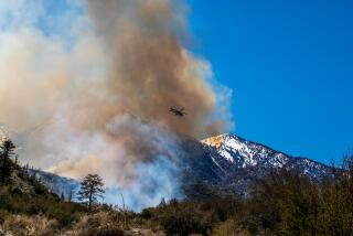 LYTLE CREEK, CA - APRIL 26: According to San Bernardino National Forest earlier today it was reported that a prescribed fire had escaped on the San Bernardino National Forest. No recent prescribed fire activity has occurred on the BDF in that area. The NobFire, located northwest of Lytle Creek in a remote area, is being investigated as a new start. San Bernardino mountains on Wednesday, April 26, 2023 in Lytle Creek, CA. (Irfan Khan / Los Angeles Times)