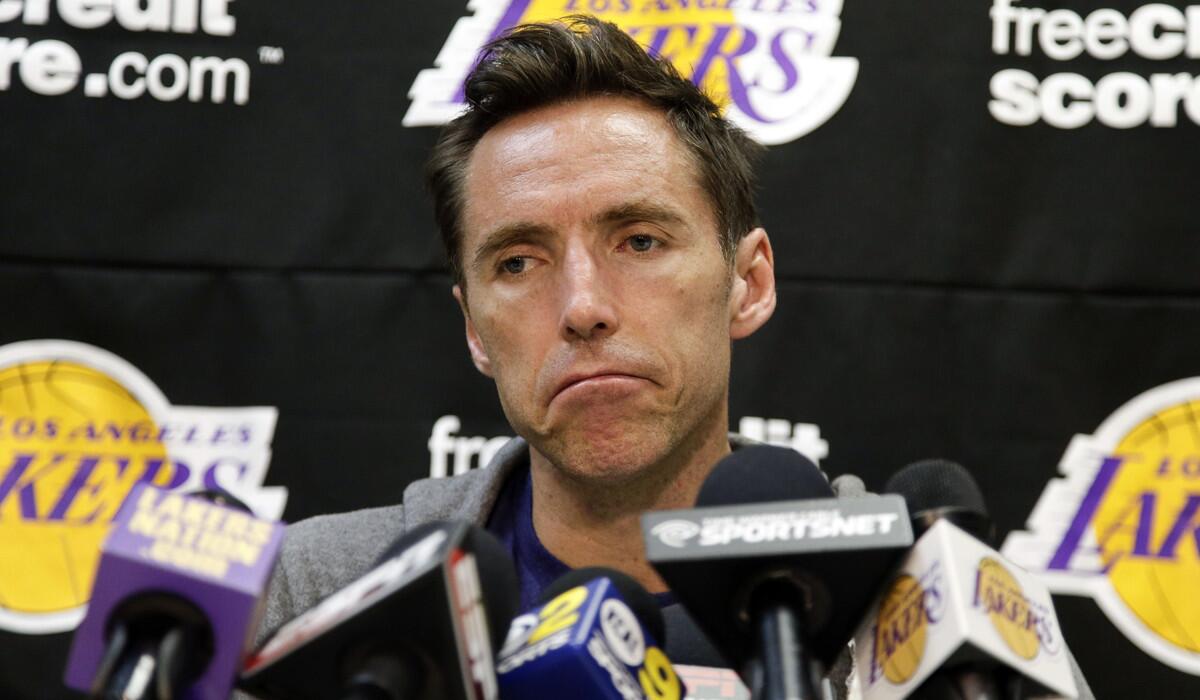 Lakers guard Steve Nash is unable to play this season because of nerve damage in his back.