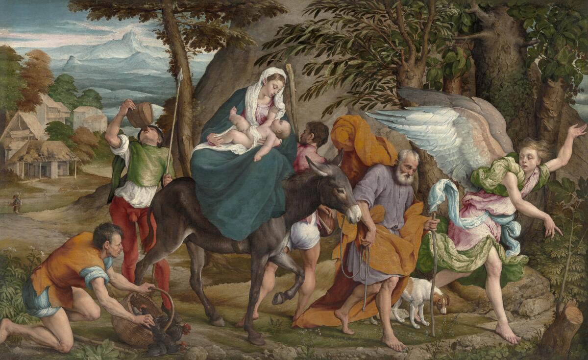 Jacopo Bassano," The Flight Into Egypt," circa 1544-45; oil on canvas