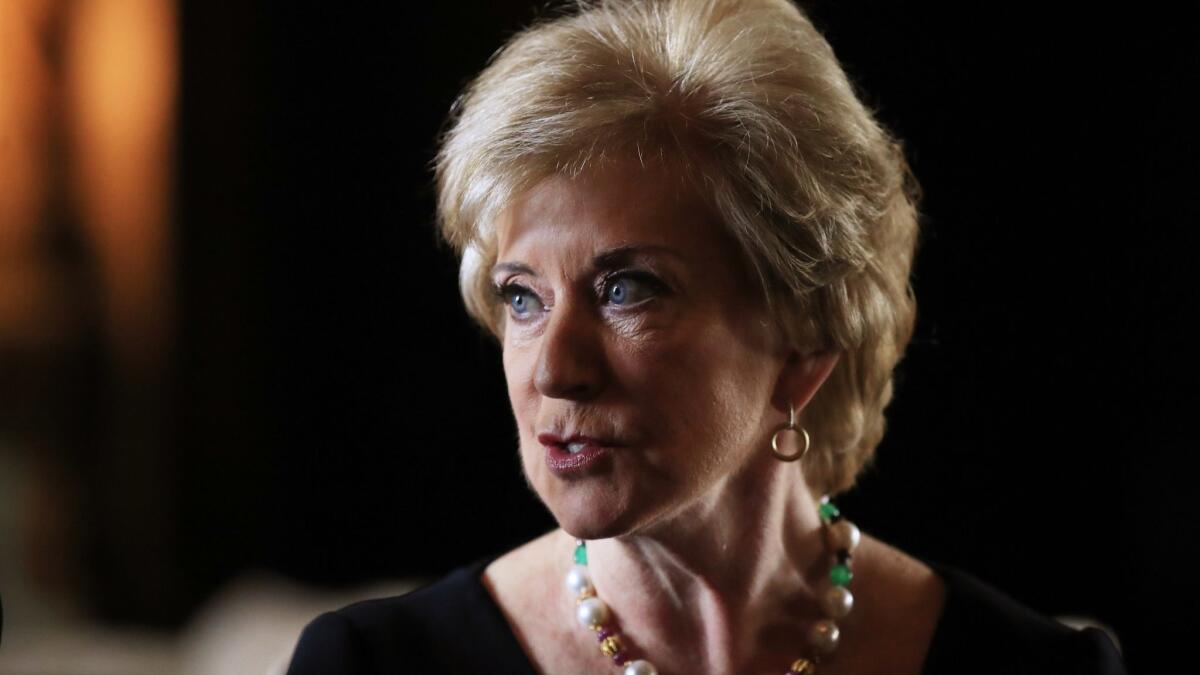Linda McMahon resigned as head of the Small Business Administration to reportedly run the Trump reelection campaign super PAC, America First.