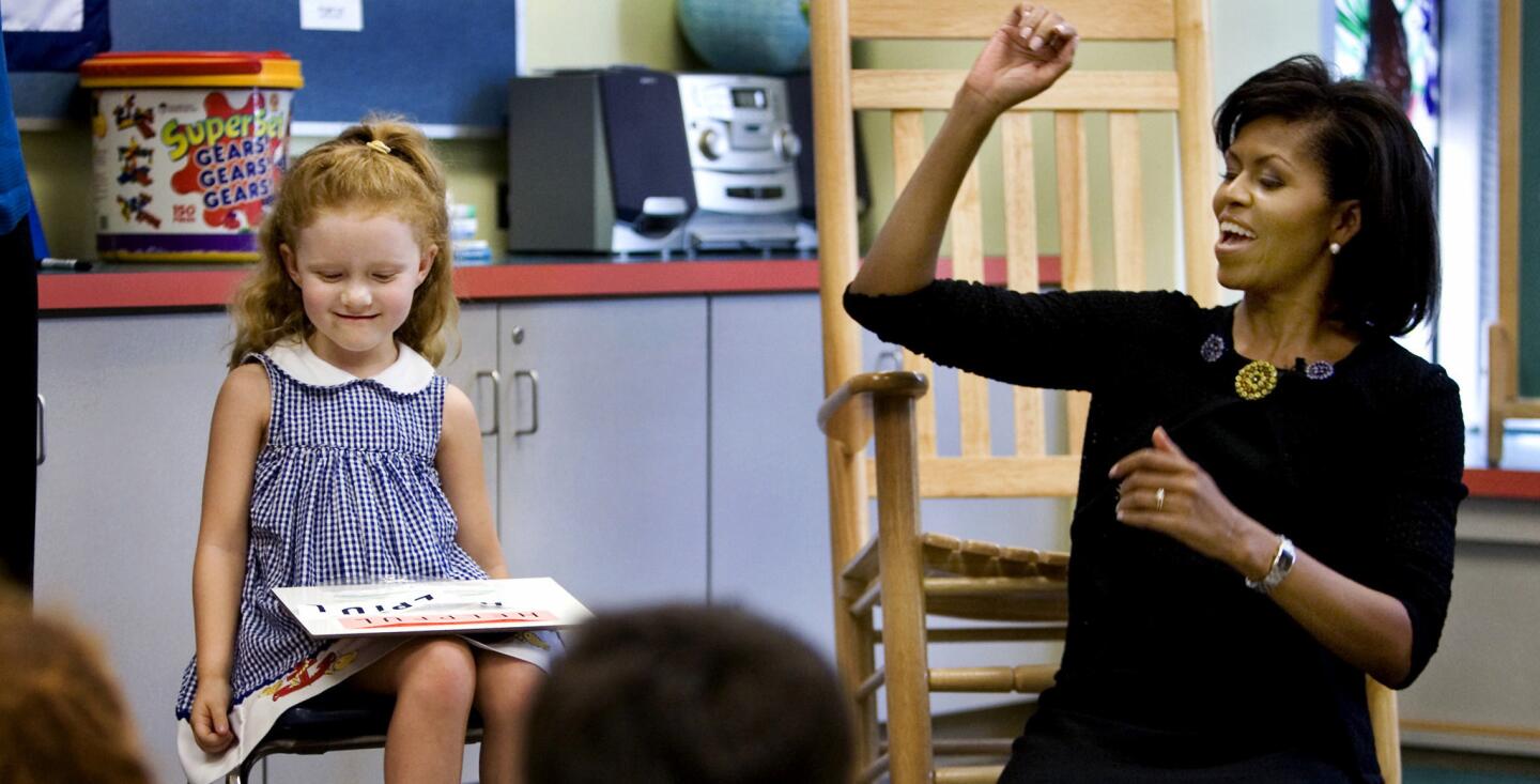 Visiting kids during the 2008 campaign