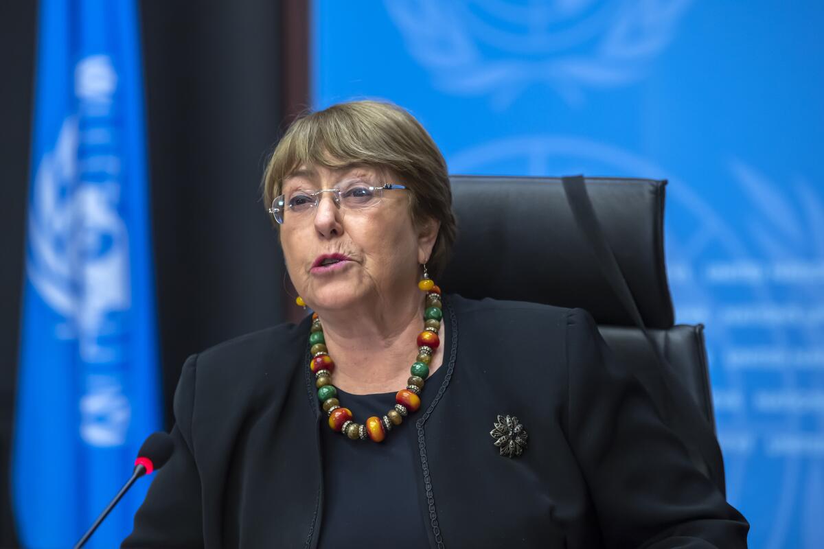 La alta comisionada de Naciones Unidas para los Derechos Humanos, Michelle Bachelet