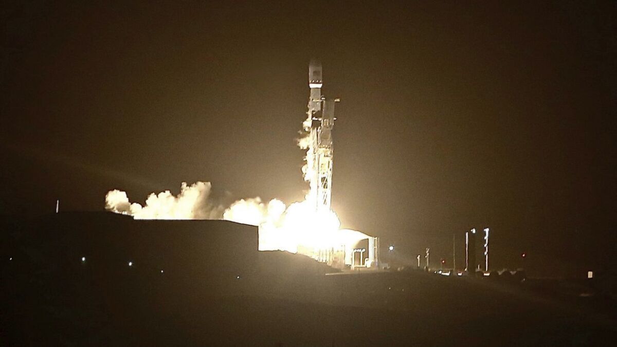 A SpaceX Falcon 9 rocket blasts off from Vandenberg Air Force Base in California in October.