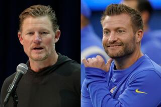 Rams general manager Les Snead (left) and Rams coach Sean McVay.