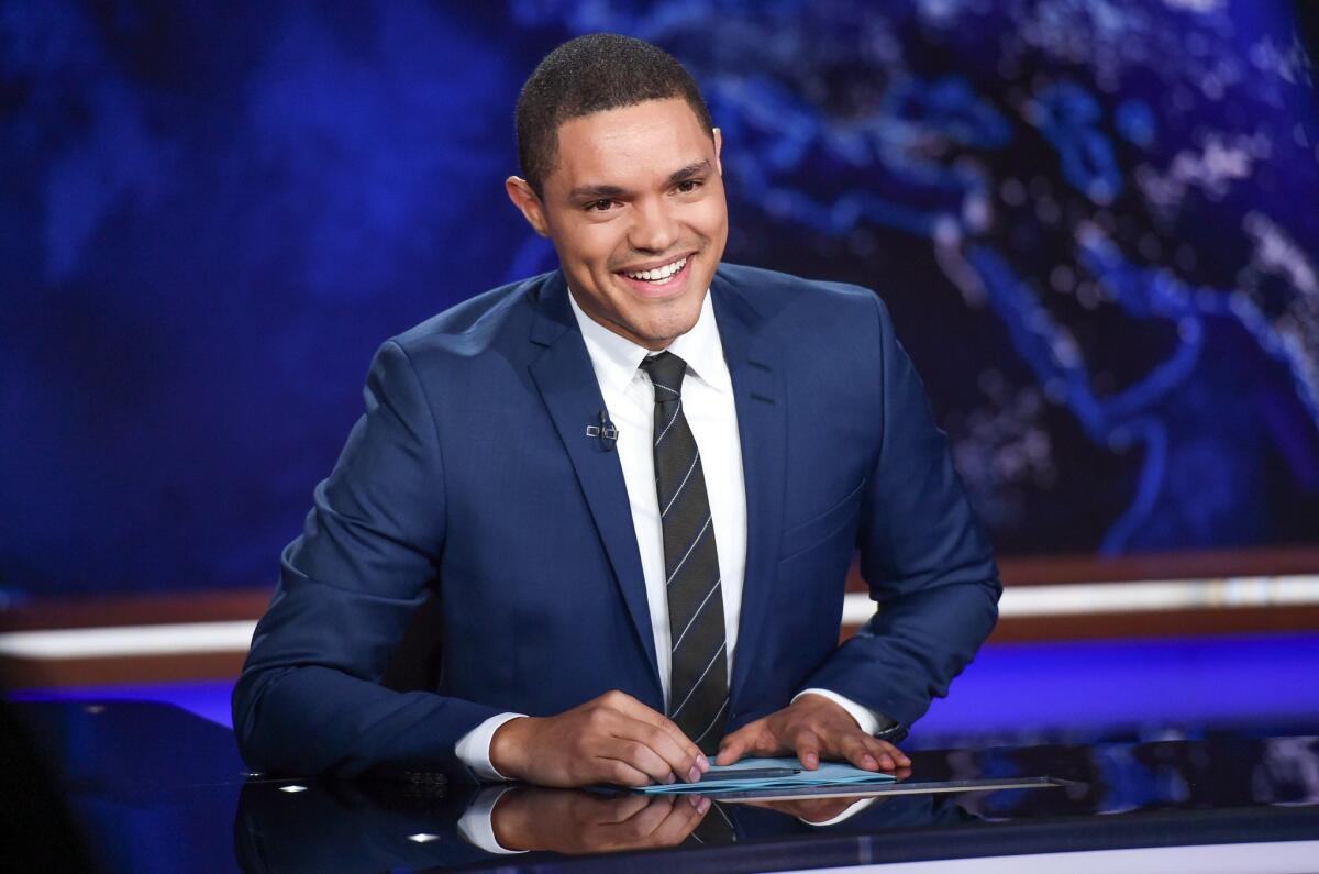 Trevor Noah on "The Daily Show with Trevor Noah" in New York.