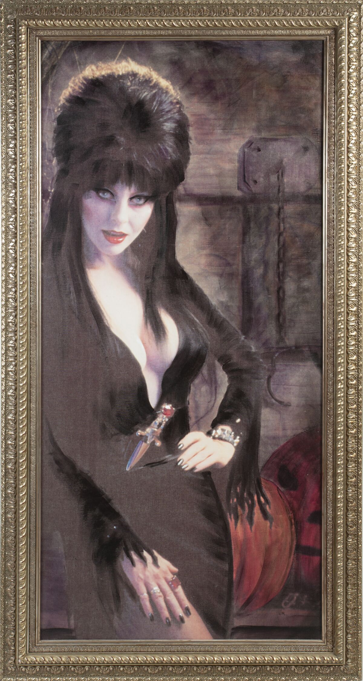 A large giclée work featuring an image of Elvira