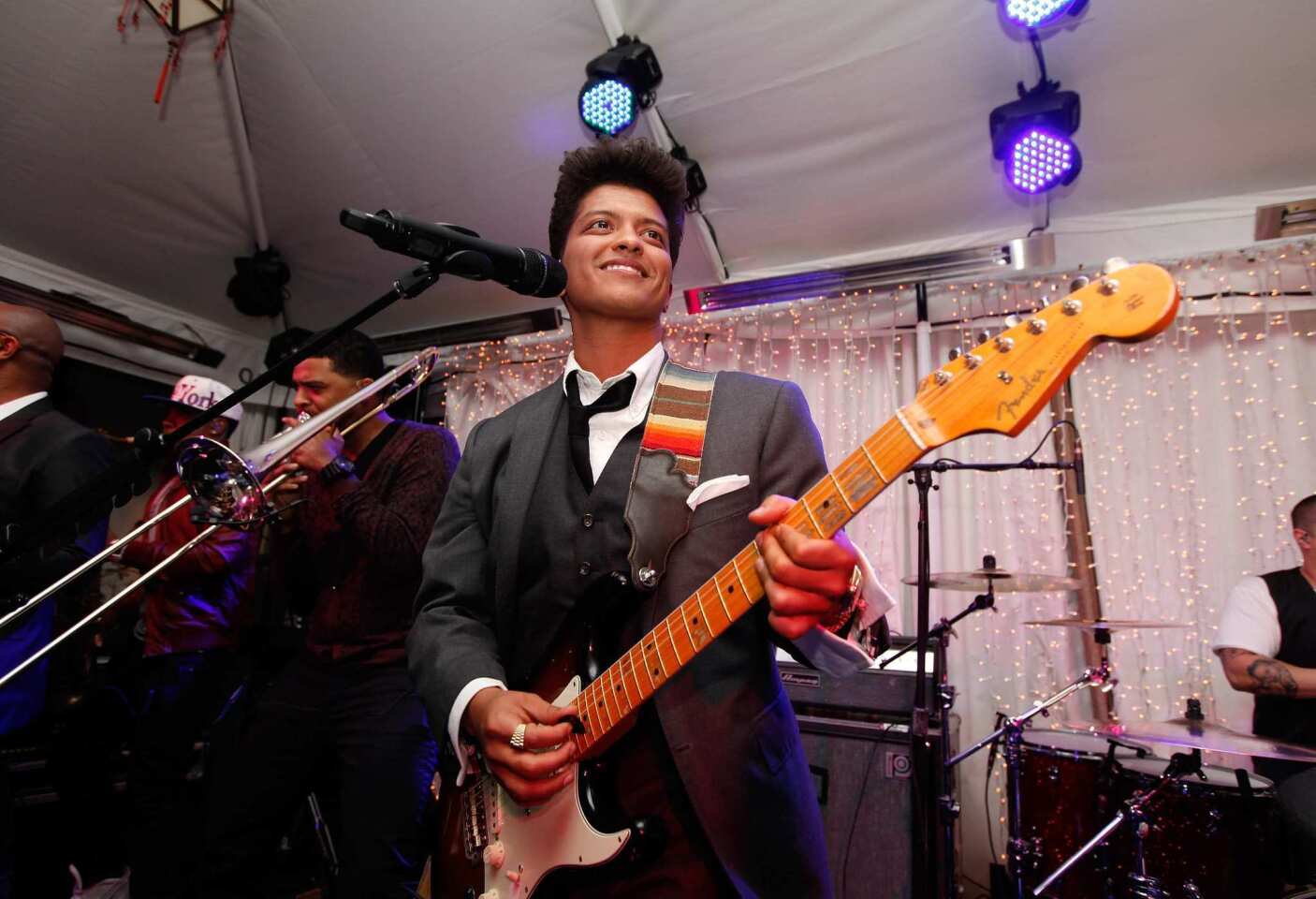 Grammy nominee Bruno Mars performs.