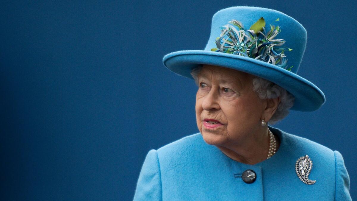 Britain's Queen Elizabeth II on an October visit to the town of Poundbury, southwest England.