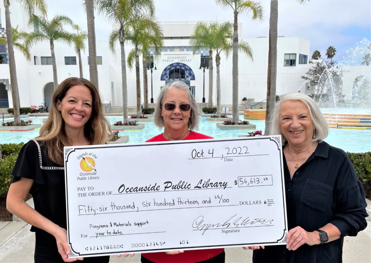 OCEANSIDE: Friends of the Library give $56,000 fends.org.