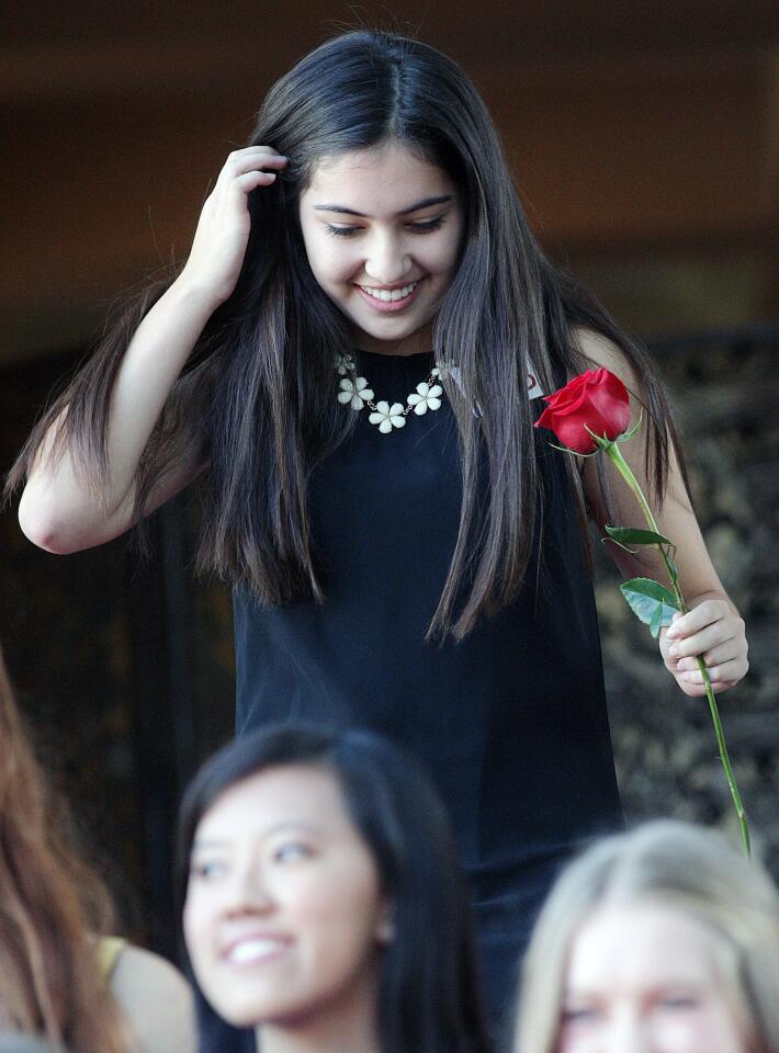 Finalist Sarah Shaklan, of La Cañada High School, is introduced at the announcement of the 2016 Tournament of Roses Royal Court at the Tournament House in Pasadena on Monday, Oct. 5, 2015. Shaklan was named to the 2016 Royal Court.