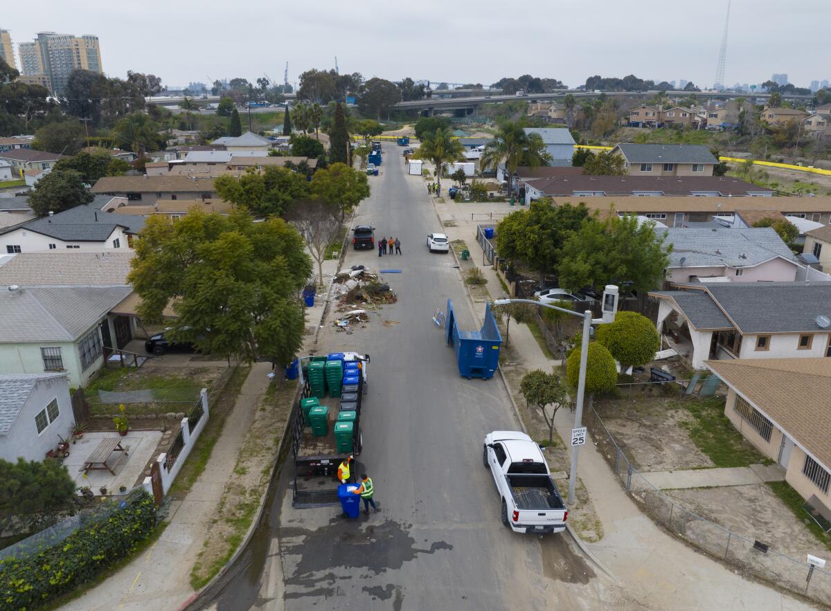 Environmental Services distributed close to 100 trash bins to home owners as replacements free of charge.