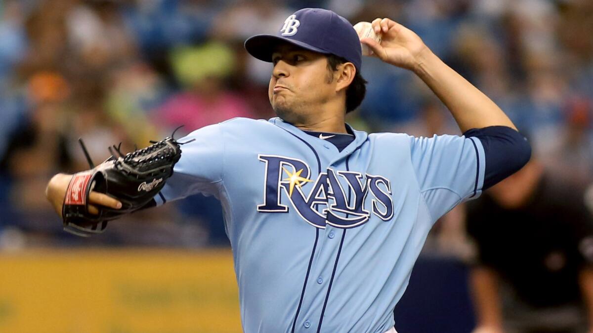 Tampa Bay Rays reliever Cesar Ramos pitches against the Baltimore Orioles in September.