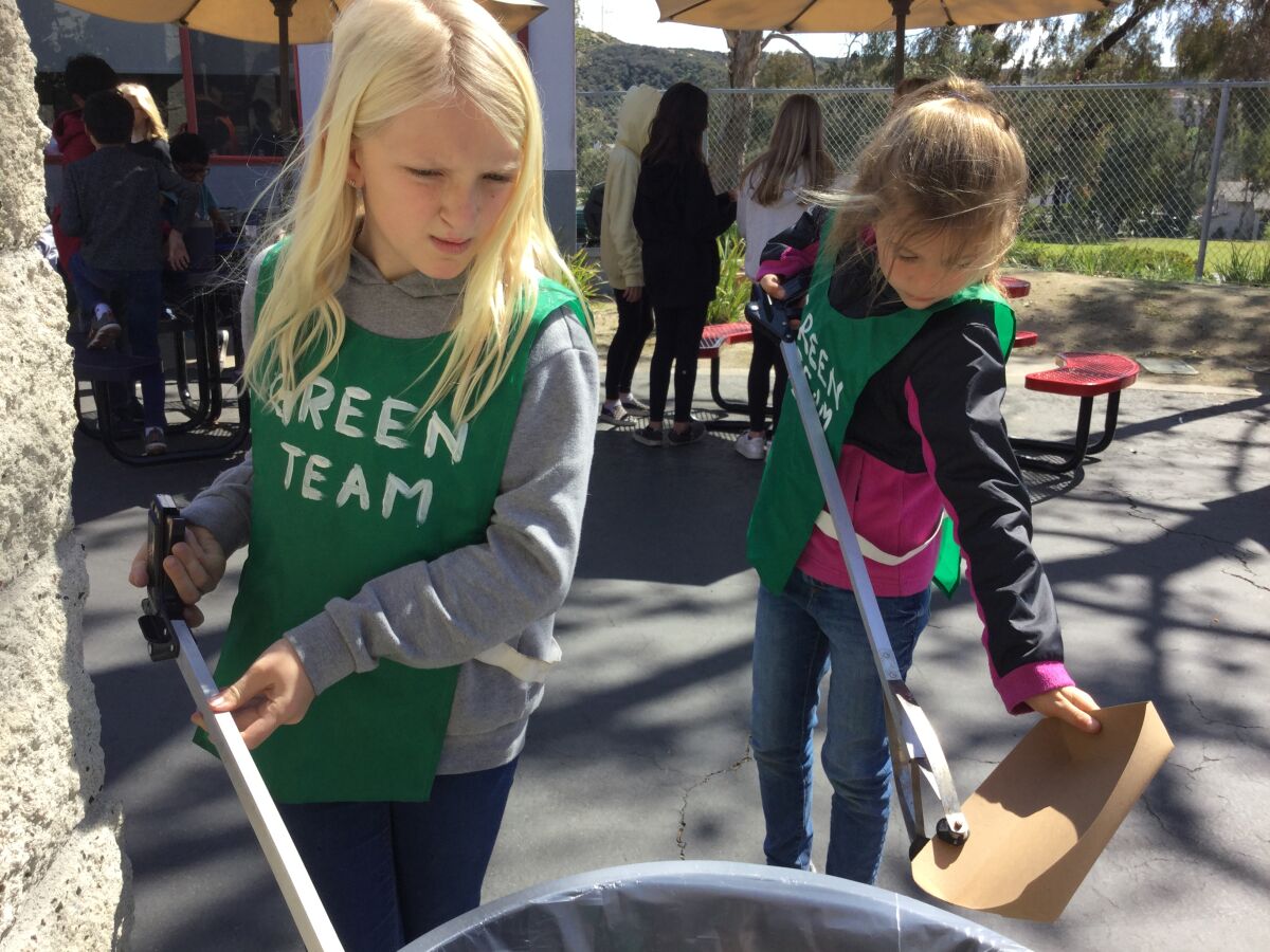 The Revolutionary Shores team from Carmel Del Mar and Del Mar Hills promoted recycling program at school.