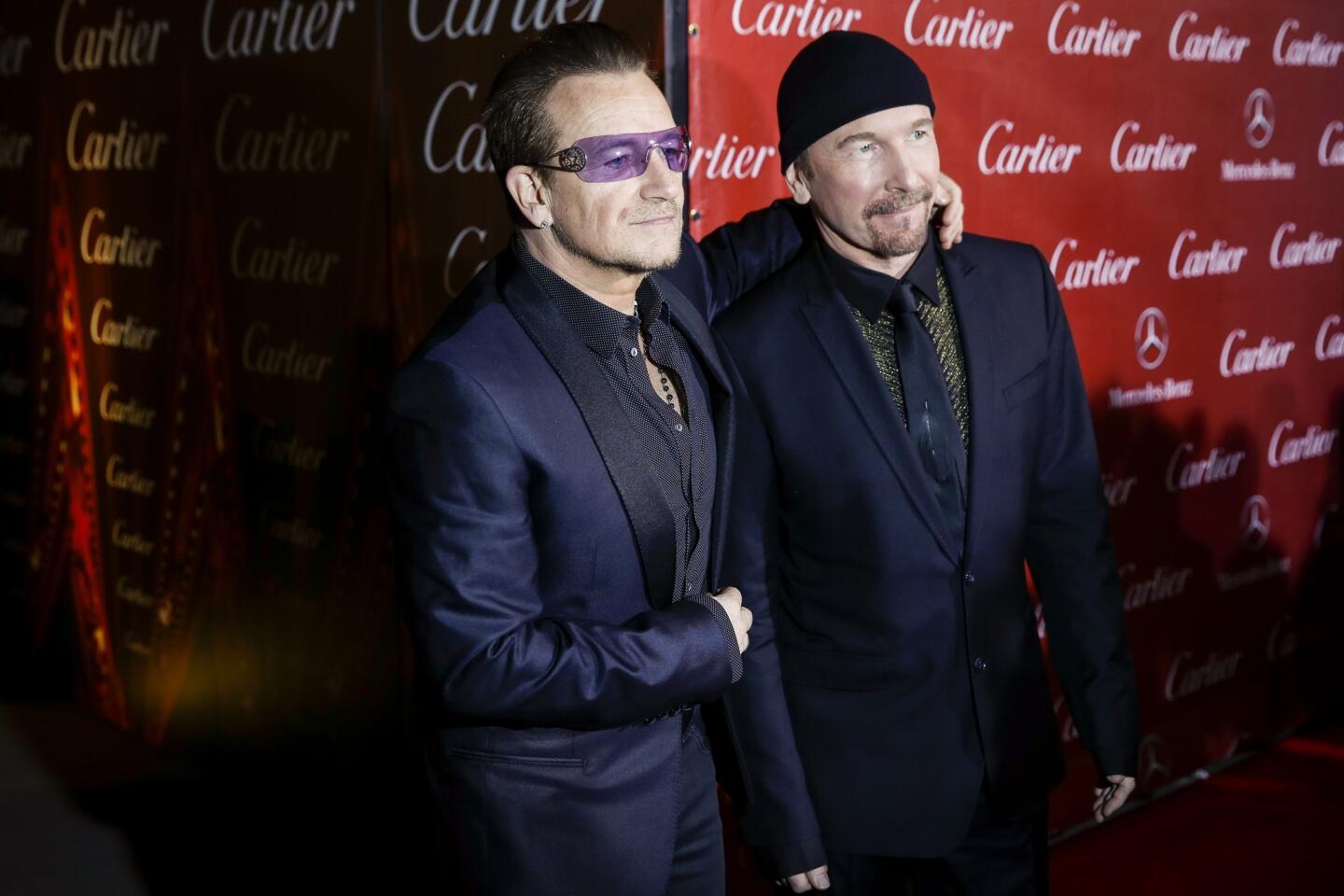 U2 members Bono, left, and the Edge.