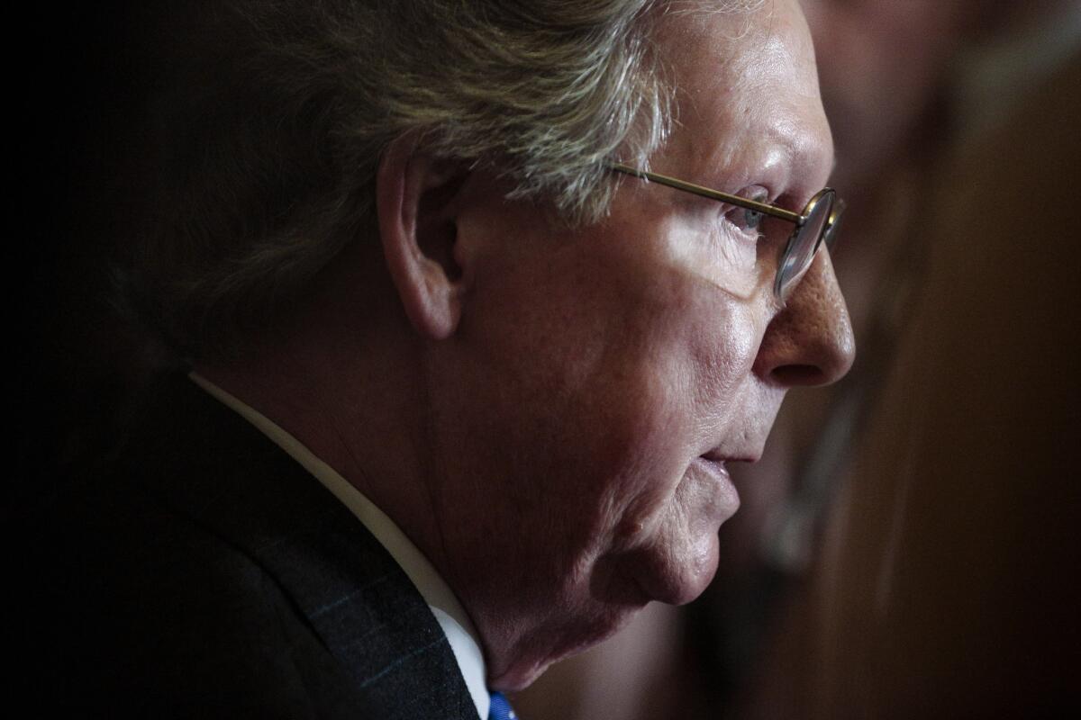 Senate Minority Leader Mitch McConnell (R-Ky.), whose leaked campaign strategy discussion sparked controversy Tuesday.