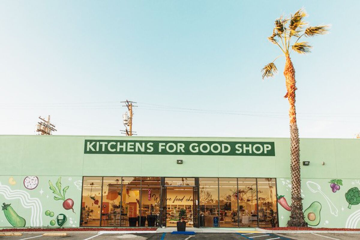 The recently opened Kitchens for Good Shop in Pacific Beach is covered with brightly painted artwork by Hanna’s Murals.